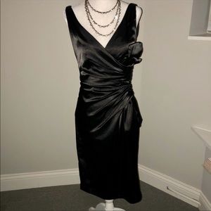 Maggy London Satin Cocktail Dress with Bow Size 4